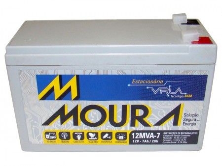 BATERIA SELADA 12V 7A MOURA ALARME E NOBREAK