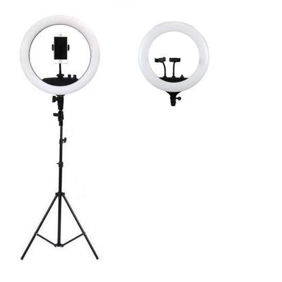 RING LIGHT SELFIE C/ LUZ - LED - 14" COM TRIPE 2M SUPORTE P/ 3 CELULARES