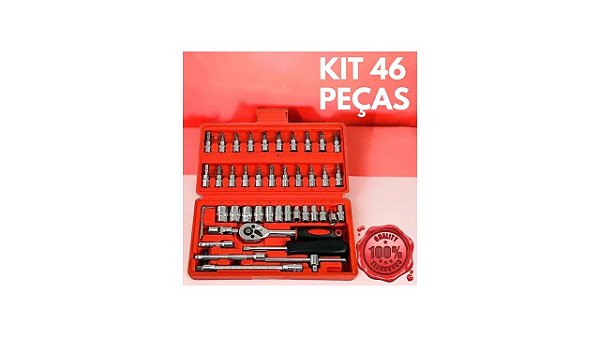 KIT FERRAMENTAS SOQUETE 46 PÇS W-1