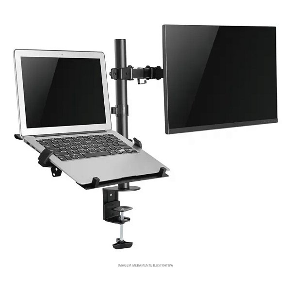 SUPORTE PARA MONITOR E NOTEBOOK COM ARTICULAÇAO DUPLA  PCYES PLMSMN1A