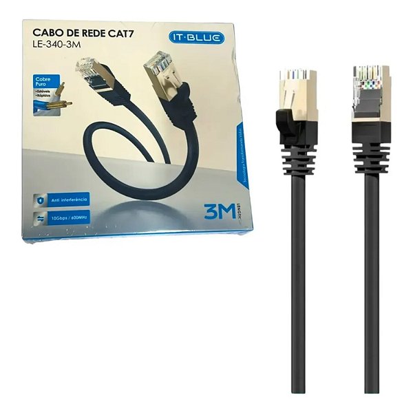 CABO DE REDE CAT7 3M IT BLUE LE-340