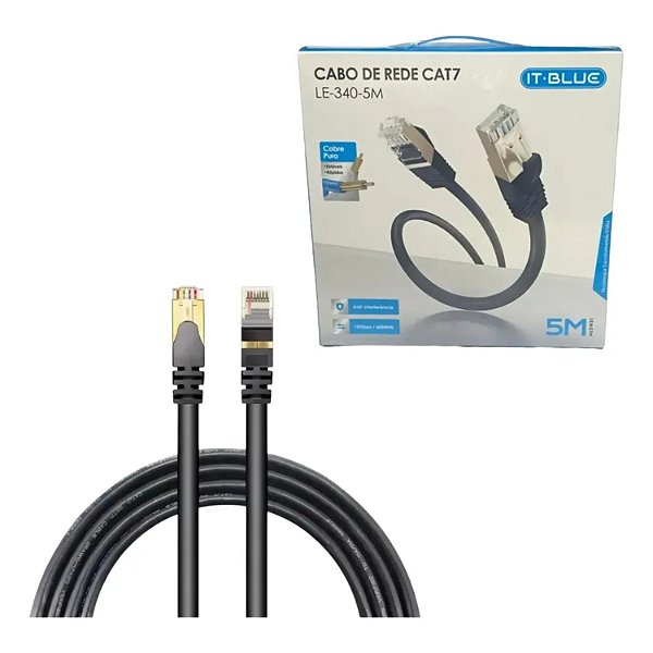 CABO DE REDE CAT7 5M IT BLUE LE-340