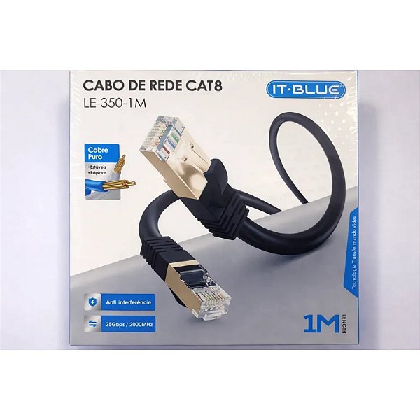 CABO DE REDE CAT8 1M IT BLUE LE-350