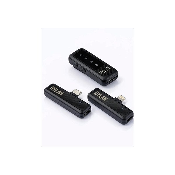 MICROFONE SEM FIO DE LAPELA DYLAN TM-2 CELEBRATE TIPO C E LIGHTNING IPHONE DUPLO