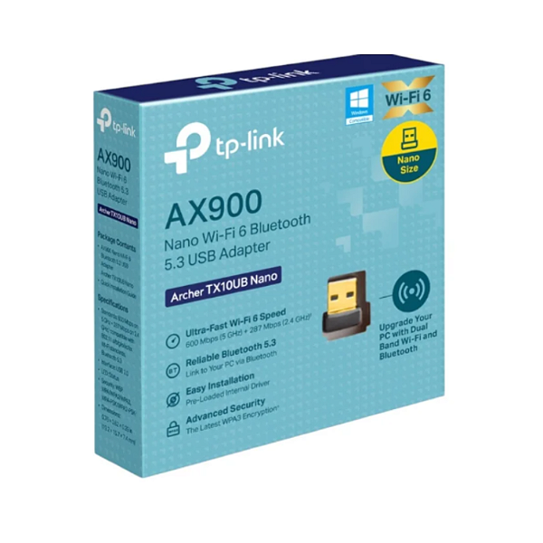 ADAPTADOR USB WIRELLESS TP-LINK ARCHER TX10UB NANO AX900 DUAL BAND - BLUETOOTH 5.3