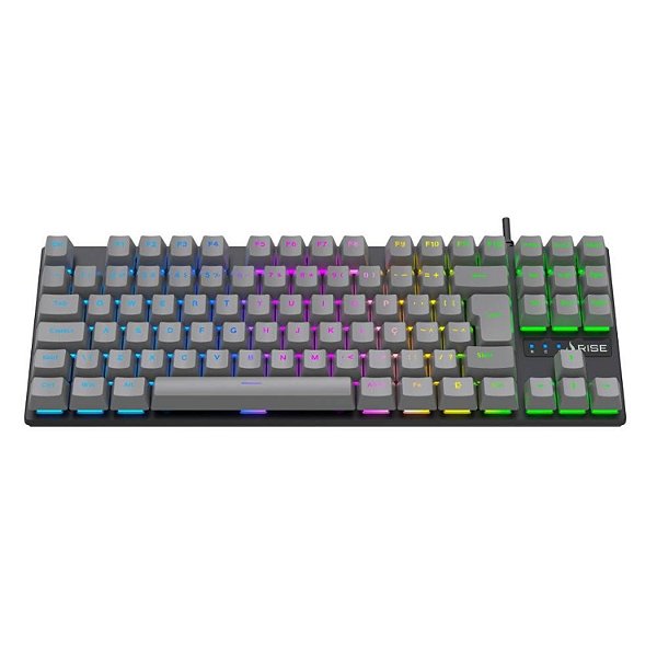 TECLADO MECÂNICO GAMER RISE MODE SWITCH RISE CORE RGB C/ FIO ABNT2  RM TCM GHT BG