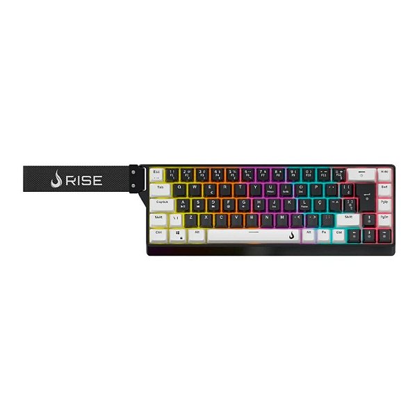 TECLADO MECÂNICO GAMER RISE MODE VEKTOR PRO ARGB ABNT2 SWITCH MAGNÉTICO RISE CORE  RM TCM VKT MGN BW