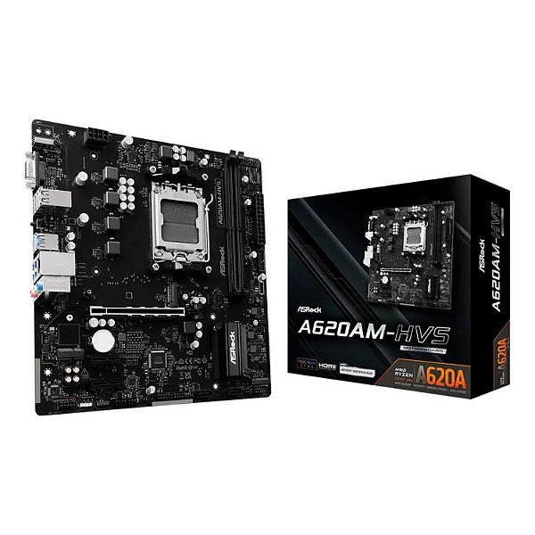 PLACA MAE AMD ASROCK A620AM HVS DDR5 AM5 HDMI VGA M.2 USB 3.2
