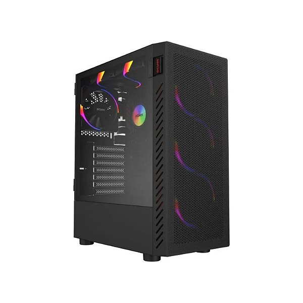 GABINETE GAMER PCYES SET BLACK VULCAN GSBVPBR
