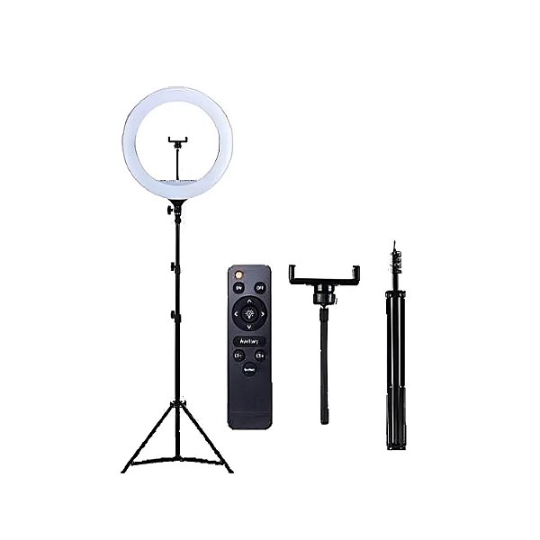 RING LIGHT LED 14" COM FONTE E TRIPE 2M