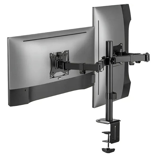 SUPORTE ARTICULADO FORTREK PARA 2 MONITORES DE 17" A 32" FK 445S PRETO