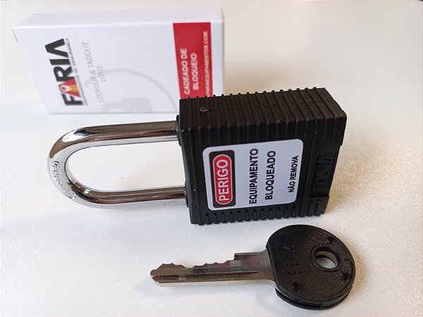 Cadeado De Bloqueio Haste Metálica Faria Cor Preto