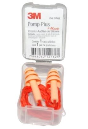 Protetor Auricular De Silicone C/ Cordão 3M Pomp Plus - CA 5745