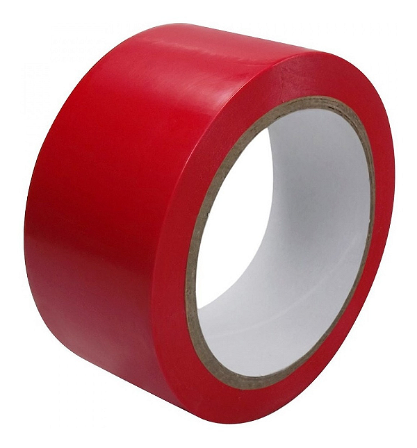 Fita Adesiva Vermelha Para Demarcação De Solo 48MM X 30CM