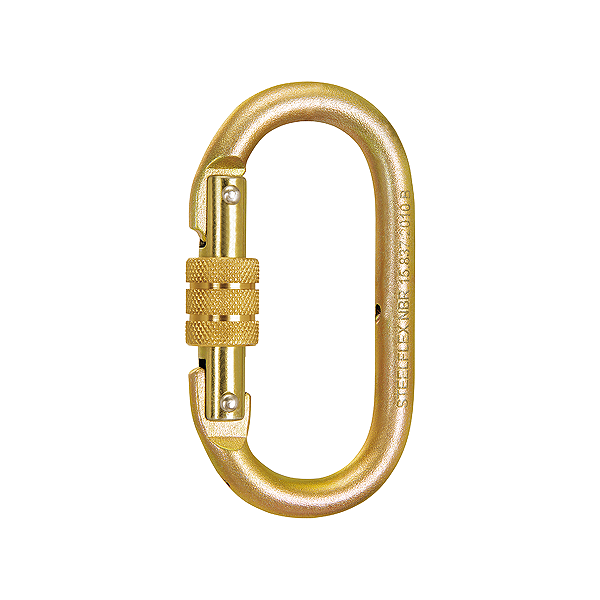 Mosquetão Oval Roscado 25KN Steelflex P/ Trabalho Em Altura