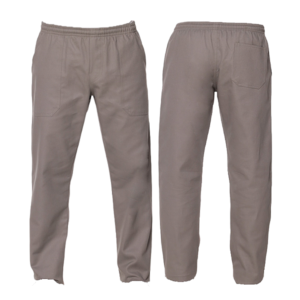 Uniforme Calça Em Brim Com Cadarço E Elástico Cinza Tamanho G