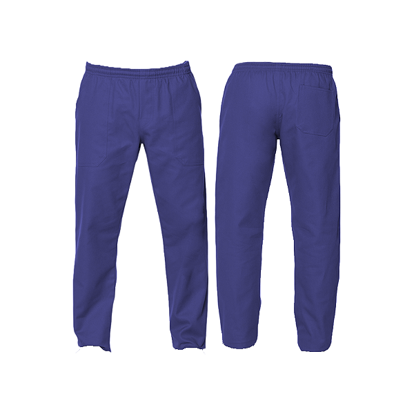 Uniforme Calça Em Brim C/ Cadarço E Elástico Azul Tamanho M