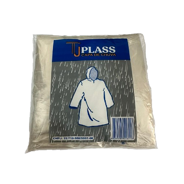 Capa De Chuva Transparente Descartável TJplass