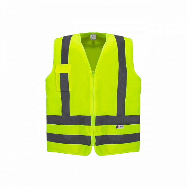 Colete De Sinalização Blusão Amarelo Fluorescente 1 Bolso Kalipso