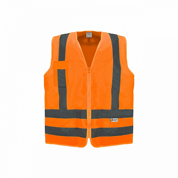 Colete De Sinalização Blusão Laranja Fluorescente 1 Bolso Kalipso
