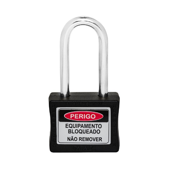 Cadeado De Bloqueio Haste Longa 35/50 Papaiz Preto