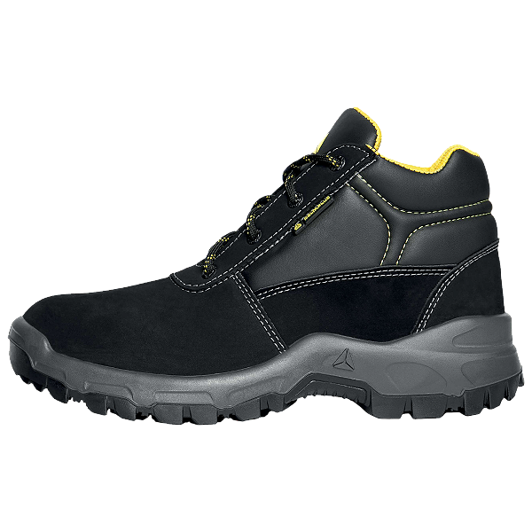 Botina De Segurança Deltaplus Londrina Nobuck C/ Cadarço Preto OB SRA Biq. PVC - CA 45374