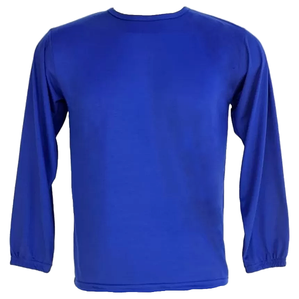 Uniforme camisa Em Poliéster Manga Longa Azul - G