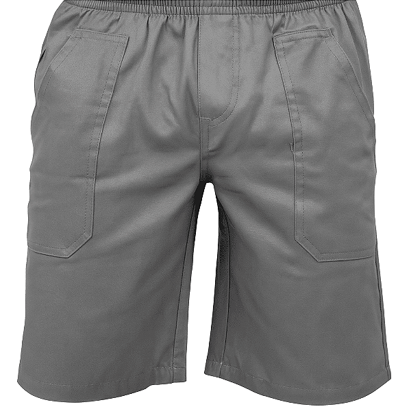 Uniforme Bermuda Em Brim Cinza