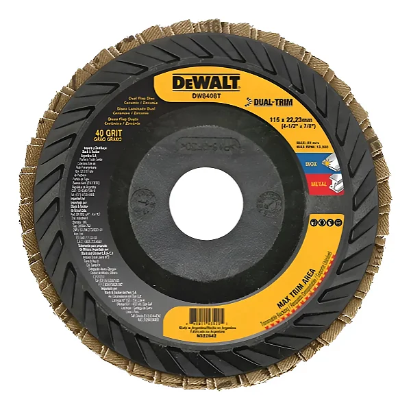 Disco Flap Dewalt 4.1/2 x 7/8 GR40