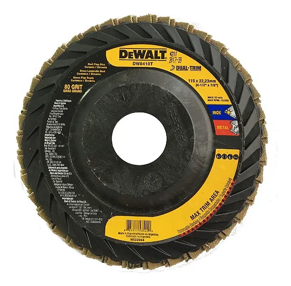 Disco Flap Dewalt 4.1/2 x 7/8 GR80