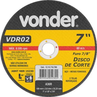 Disco De Corte Vonder 7 x 1/8 x 7/8 VDR02