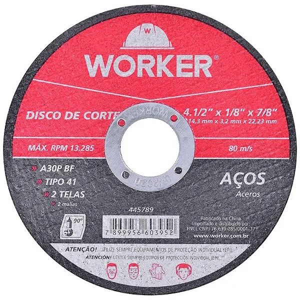 Disco De Corte Worker 4.1/2 x 1/8 x 7/8 A30P BF