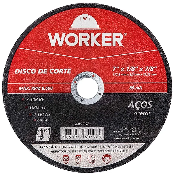 Disco De Corte Worker 7 x 1/8 x 7/8 A30P BF