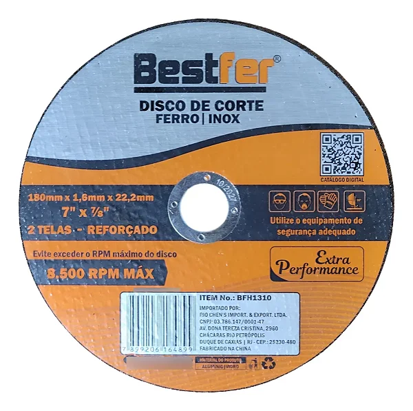 Disco De Corte Bestfer 7 x 1.6mm x 7/8