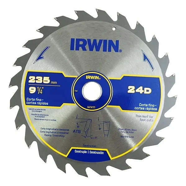 Disco De Serra Circular Irwin 9.1/4 x 24D x 25F
