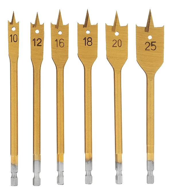 Jogo De Brocas Chata Para Madeira MTX 06 Pçs