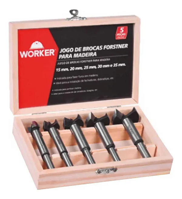 Jogo De Brocas Forstner Madeira Worker 05 Pçs