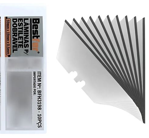 Lâmina Para Estilete Trapezoidal Bestfer com 10 pçs 18mm