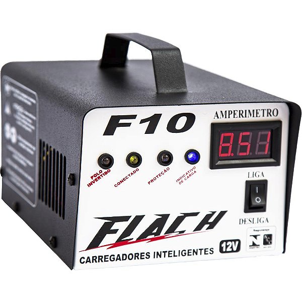 Carregador Bateria Flach 10A F10 12V Bivolt
