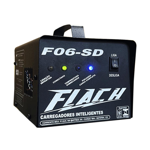 Carregador Bateria Flach 6A F06-SD 12V Bivolt