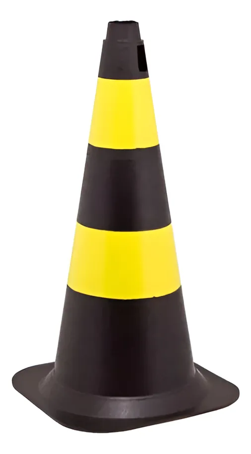 Cone De PVC 50CM - Amarelo e Preto