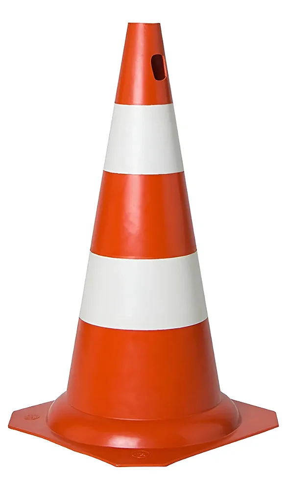Cone De PVC 50CM - Laranja e Branco
