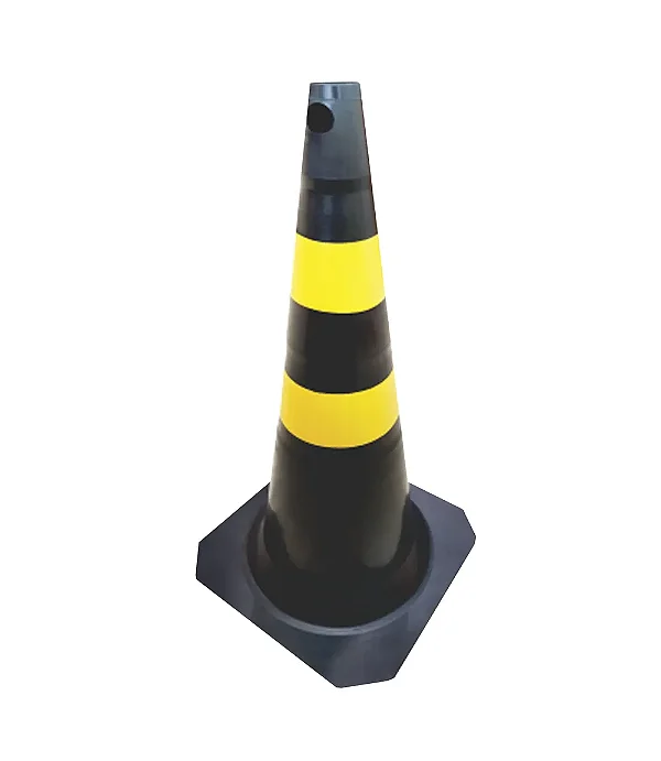 Cone De PVC 75CM - Amarelo e Preto Slim
