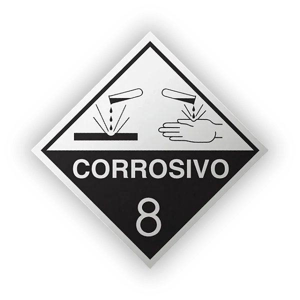 Placa PVC Simbologia 30x30 - Corrosivo 8