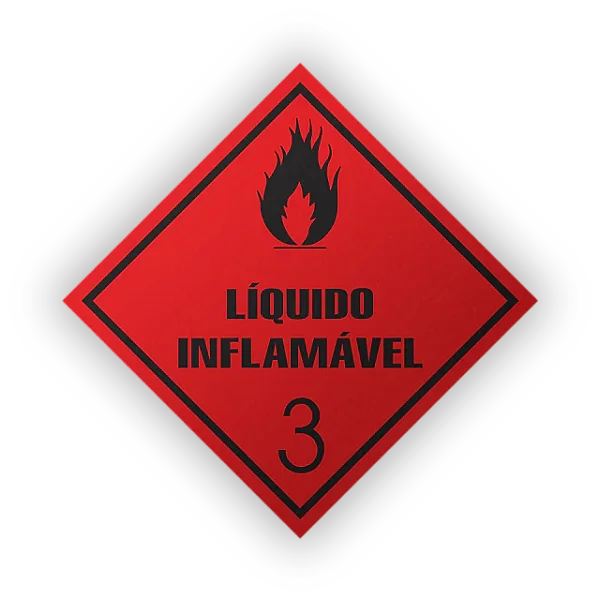 Placa PVC Simbologia 30x30 - Líquido Inflamável 3
