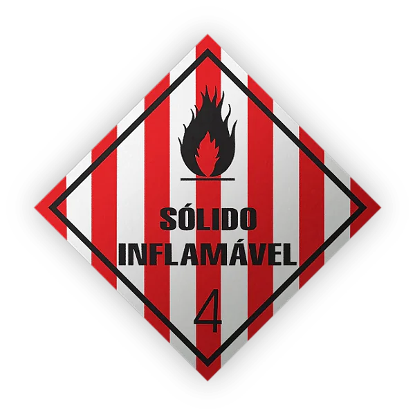 Placa PVC Simbologia 30x30 - Sólido Inflamável 4