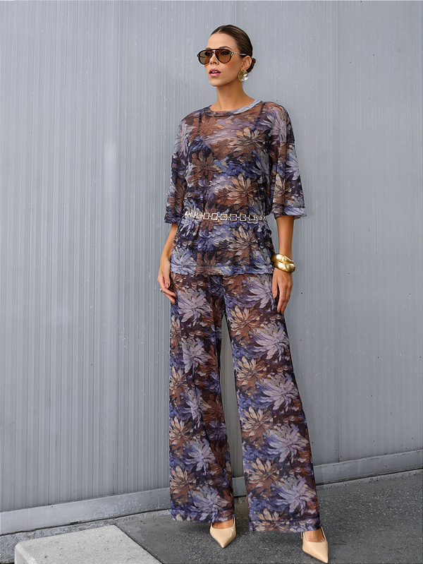 Calça Tule com Trançadeira Detalhe Combinação