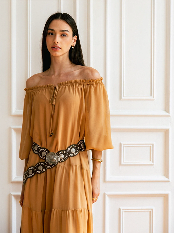 Vestido Midi Boho Chiffon