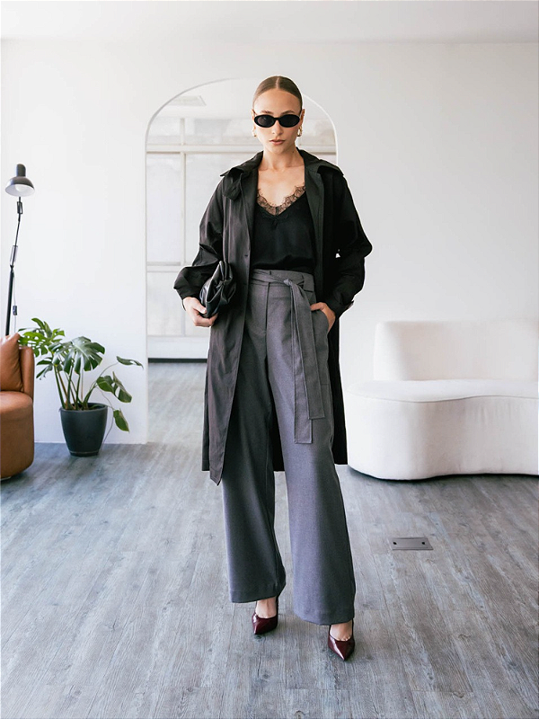 Trech Coat Com Botões E Bolsos