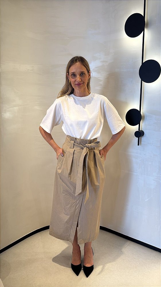 Saia Clochard Com Faixa Pespontada